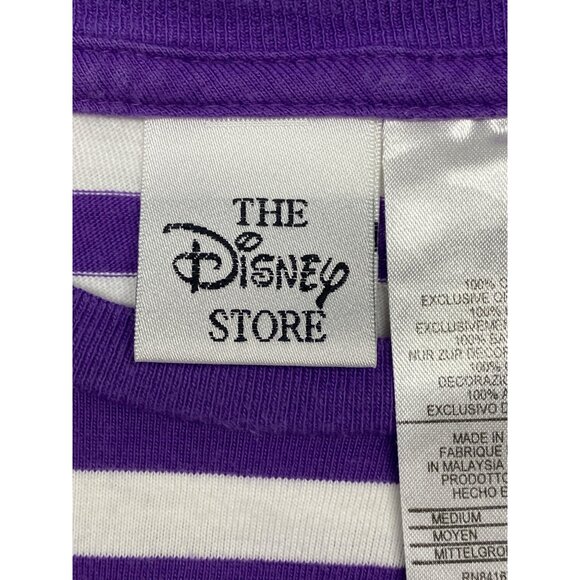 Vintage Disney Store Lady & the Tramp Embroidered T-Shirt Medium Purple Stripes - Picture 3 of 9